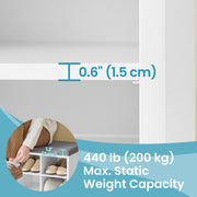 White Shoe Storage Bench with Padded Seat & 15 Shoe Slots for Hallway or Bedroom by Vasagle VASAGLE