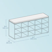 White Shoe Storage Bench with Padded Seat & 15 Shoe Slots for Hallway or Bedroom by Vasagle VASAGLE