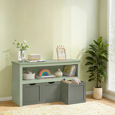 Kids Toy Storage Cabinet with Wheels and 3 Spacious Drawers for Bedroom by Vasagle