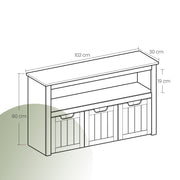 Kids Toy Storage Cabinet with Wheels and 3 Spacious Drawers for Bedroom by Vasagle