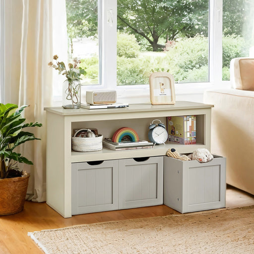 Kids Toy Storage Cabinet with Wheels and 3 Drawers for Playroom Organisation by Vasagle