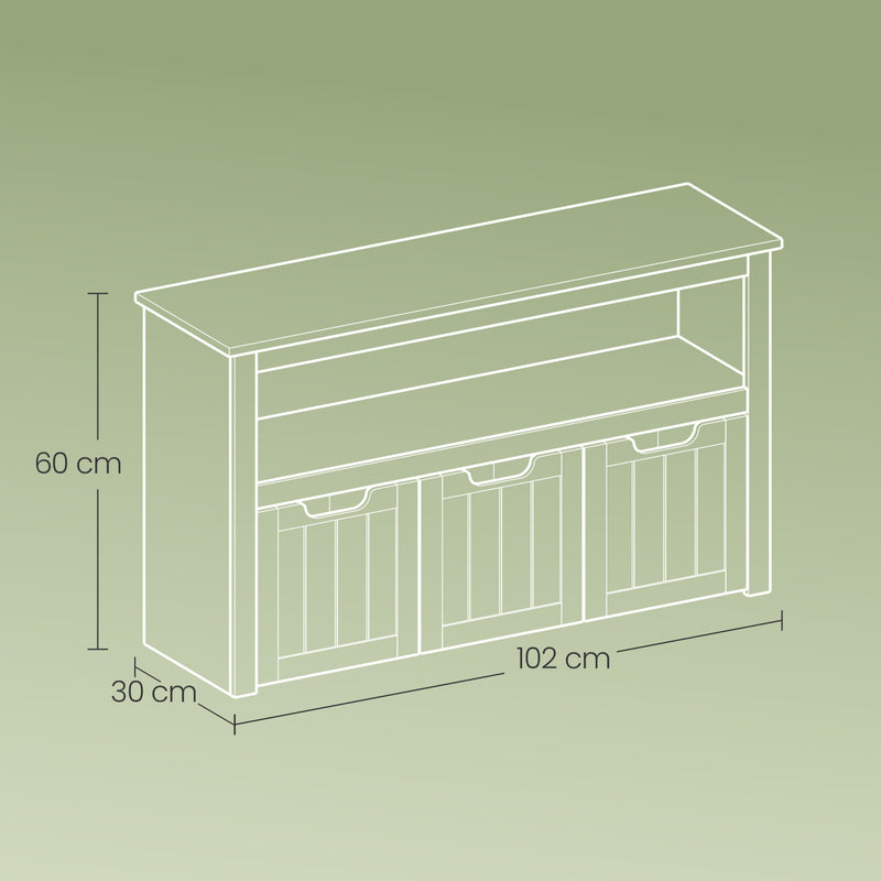 Kids Toy Storage Cabinet with Wheels and 3 Drawers for Playroom Organisation by Vasagle