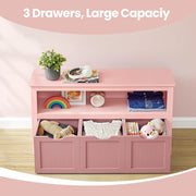 Kids Toy Storage Cabinet with Wheels and 3 Spacious Drawers for Bedroom by Vasagle