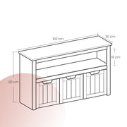 Kids Toy Storage Cabinet with Wheels and 3 Spacious Drawers for Bedroom by Vasagle