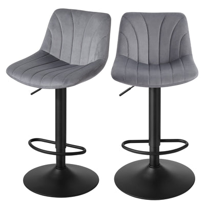 Set of 2 Swivel Adjustable Bar Stools with Backrests and Footrest Support by Vasagle VASAGLE