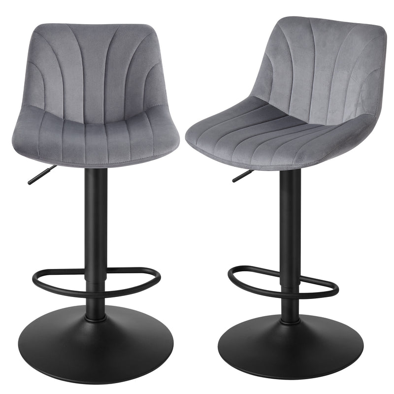 Set of 2 Swivel Adjustable Bar Stools with Backrests and Footrest Support by Vasagle VASAGLE