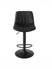 Vasagle Set of 2 Adjustable Swivel Bar Stools with Backrests and Footrest Black PU Leather VASAGLE