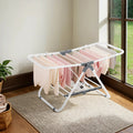 Foldable Two Tier Clothes Drying Rack Space Saving Laundry Airer for Indoor Use by Songmics