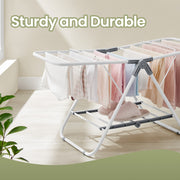 Foldable Two Tier Clothes Drying Rack Space Saving Laundry Airer for Indoor Use by Songmics