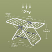 Foldable Two Tier Clothes Drying Rack Space Saving Laundry Airer for Indoor Use by Songmics