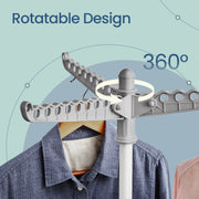 Tall Clothes Drying Rack with 3 Rotating Arms and 4 Stable Legs for Indoors by Songmics