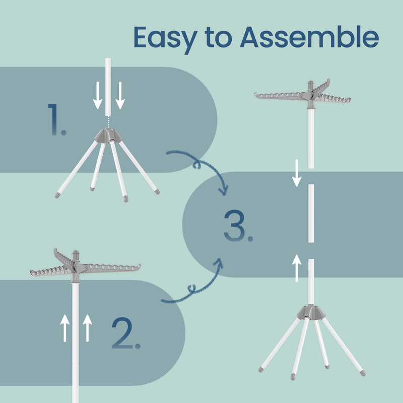 Tall Clothes Drying Rack with 3 Rotating Arms and 4 Stable Legs for Indoors by Songmics