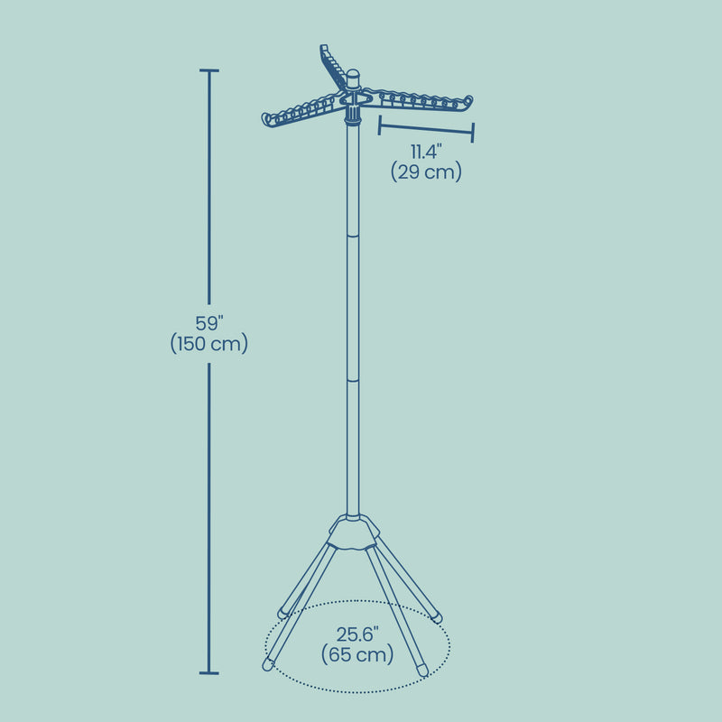 Tall Clothes Drying Rack with 3 Rotating Arms and 4 Stable Legs for Indoors by Songmics