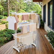 Tall Foldable Clothes Drying Rack Stainless Steel 68 Inch Indoor Outdoor Use by Songmics