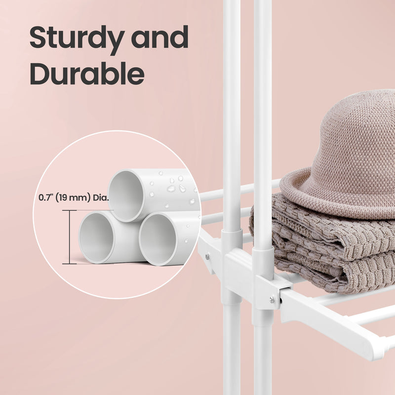 Tall Foldable Clothes Drying Rack Stainless Steel 68 Inch Indoor Outdoor Use by Songmics