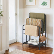 Freestanding Towel Rack with 3 Tiers and Storage Shelf for Bathroom or Bedroom by Songmics