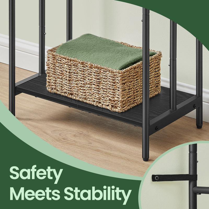 Freestanding Towel Rack with 3 Tiers and Storage Shelf for Bathroom or Bedroom by Songmics