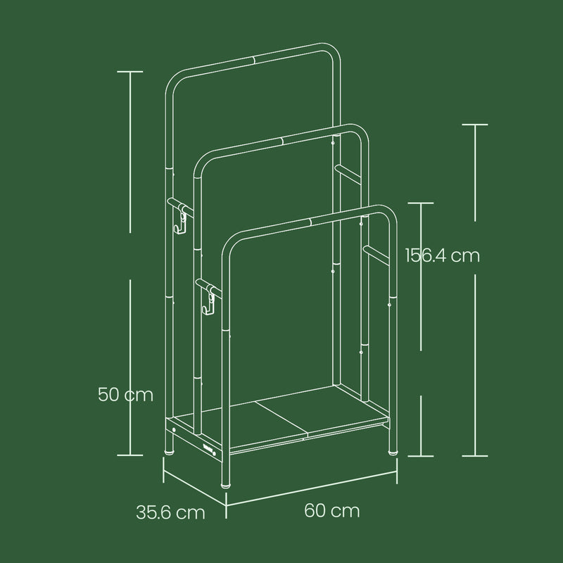 Freestanding Towel Rack with 3 Tiers and Storage Shelf for Bathroom or Bedroom by Songmics