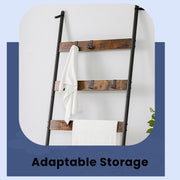5 Tier Wall Leaning Blanket Ladder Shelf and Towel Rack 25.6 Inches Wide by Vasagle