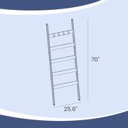 5 Tier Wall Leaning Blanket Ladder Shelf and Towel Rack 25.6 Inches Wide by Vasagle