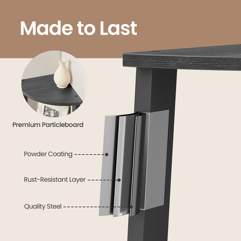 4 Tier Corner Bookshelf with Steel Frame for Living Room or Office Storage by Vasagle