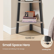 4 Tier Corner Bookshelf with Storage Shelves and Sturdy Steel Frame by Vasagle