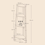 4 Tier Corner Bookshelf with Storage Shelves and Sturdy Steel Frame by Vasagle