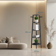5 Tier Corner Ladder Shelf for Living Room Space Saving Display Unit by Vasagle