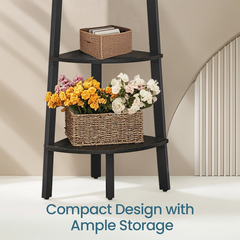 5 Tier Corner Ladder Shelf for Living Room Space Saving Display Unit by Vasagle