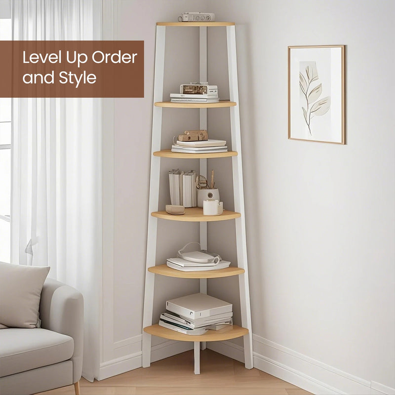5 Tier Corner Ladder Shelf Unit for Living Room or Bedroom Storage by Vasagle