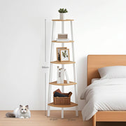 5 Tier Corner Ladder Shelf Unit for Living Room or Bedroom Storage by Vasagle