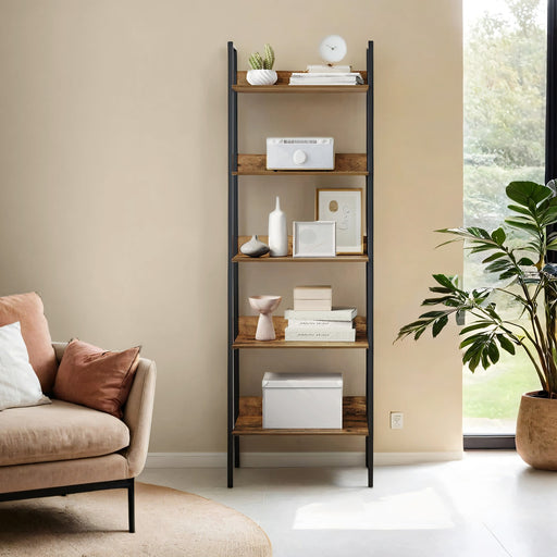 5 Tier Ladder Bookcase Slim Open Shelf for Living Room Bedroom or Study by Vasagle