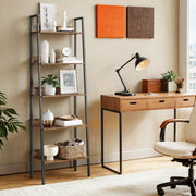 5 Tier Ladder Bookcase Slim Open Shelf for Living Room Bedroom or Study by Vasagle