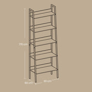 5 Tier Ladder Bookcase Slim Open Shelf for Living Room Bedroom or Study by Vasagle