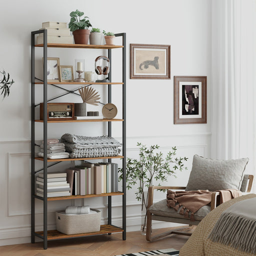 6 Tier Freestanding Bookshelf Storage Organiser for Home Office and Living Room by Vasagle