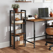 Tall 4 Tier Narrow Bookshelf Slim Bookcase for Small Spaces and Living Room by Vasagle