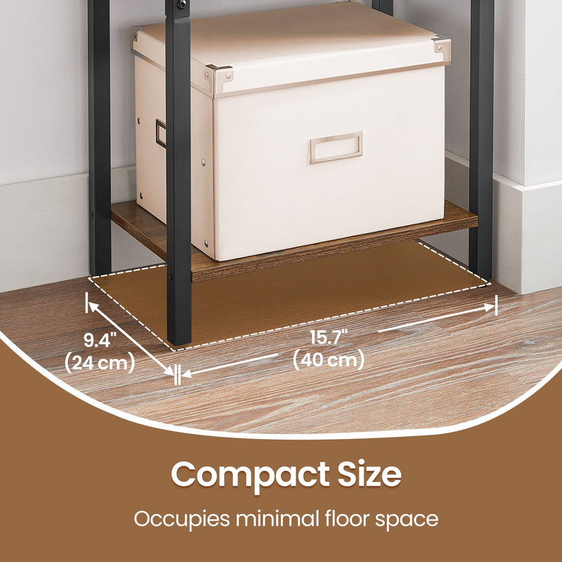 Tall 4 Tier Narrow Bookshelf Slim Bookcase for Small Spaces and Living Room by Vasagle
