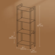 Tall 4 Tier Narrow Bookshelf Slim Bookcase for Small Spaces and Living Room by Vasagle