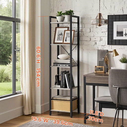 5 Tier Freestanding Storage Shelf Bookcase for Home Office or Living Room by Vasagle