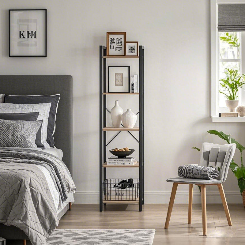 5 Tier Freestanding Storage Shelf Bookcase for Home Office or Living Room by Vasagle