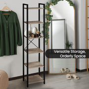 Tall 6 Tier Narrow Bookshelf with Steel Frame for Small Spaces and Living Room by Vasagle
