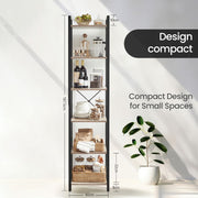 Tall 6 Tier Narrow Bookshelf with Steel Frame for Small Spaces and Living Room by Vasagle