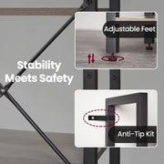 Tall 6 Tier Narrow Bookshelf with Steel Frame for Small Spaces and Living Room by Vasagle