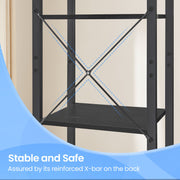 6 Tier Narrow Tall Bookshelf Space Saving Skinny Bookcase for Living Room by Vasagle