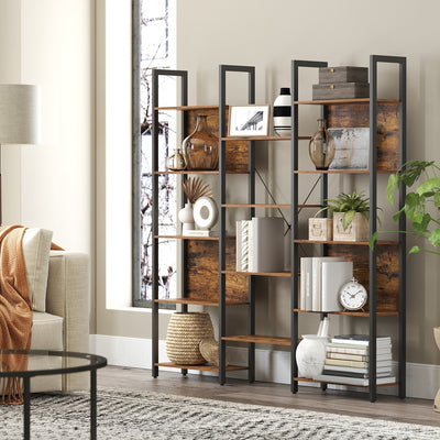 5 Tier Bookcase with 14 Open Shelves and Sturdy Metal Frame for Home Office by Vasagle