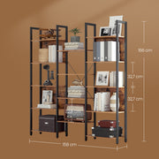 5 Tier Bookcase with 14 Open Shelves and Sturdy Metal Frame for Home Office by Vasagle