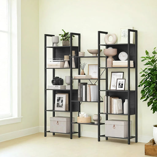 5 Tier Bookcase with 14 Open Shelves and Sturdy Metal Frame for Home Office by Vasagle