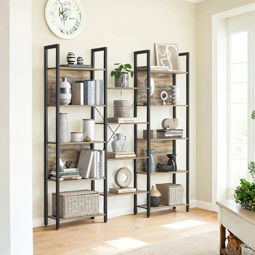 5 Tier Bookcase with 14 Open Shelves and Sturdy Metal Frame for Home Office by Vasagle