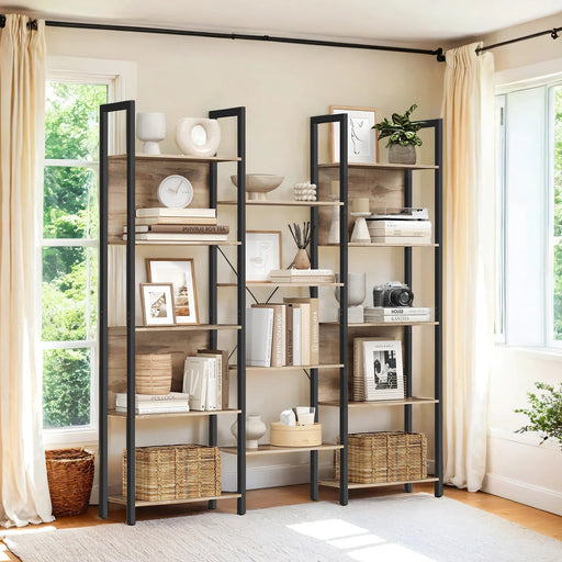 5 Tier Bookshelf with 14 Open Shelves and Sturdy Metal Frame for Home Office by Vasagle
