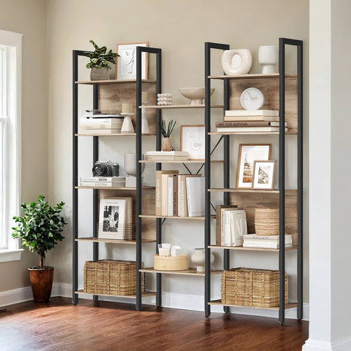 5 Tier Bookshelf with 14 Open Shelves and Sturdy Metal Frame for Home Office by Vasagle